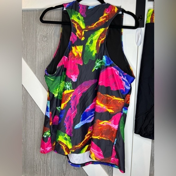 D13.19 NEW 2024 Plus Size Tankini Swimsuit Rash Guard Capris Athletic 4X - Picture 3 of 7